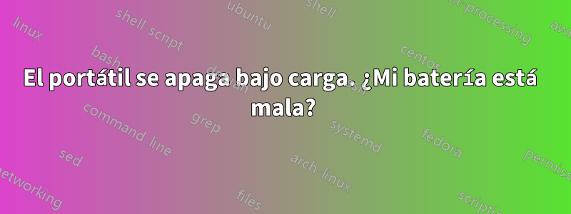 El portátil se apaga bajo carga. ¿Mi batería está mala?