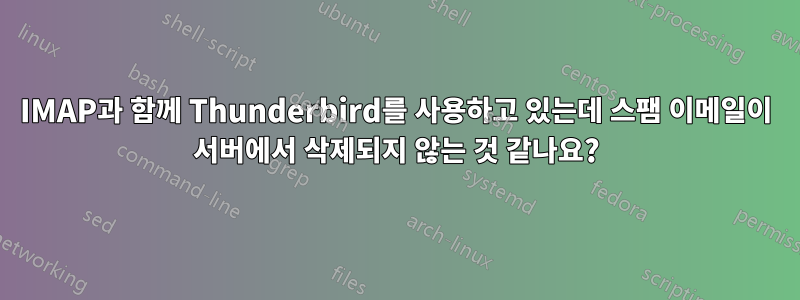 IMAP과 함께 Thunderbird를 사용하고 있는데 스팸 이메일이 서버에서 삭제되지 않는 것 같나요?
