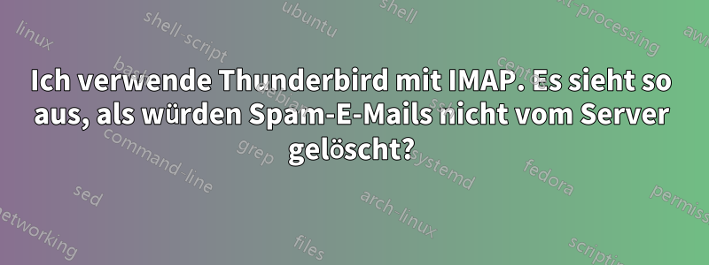 Ich verwende Thunderbird mit IMAP. Es sieht so aus, als würden Spam-E-Mails nicht vom Server gelöscht?