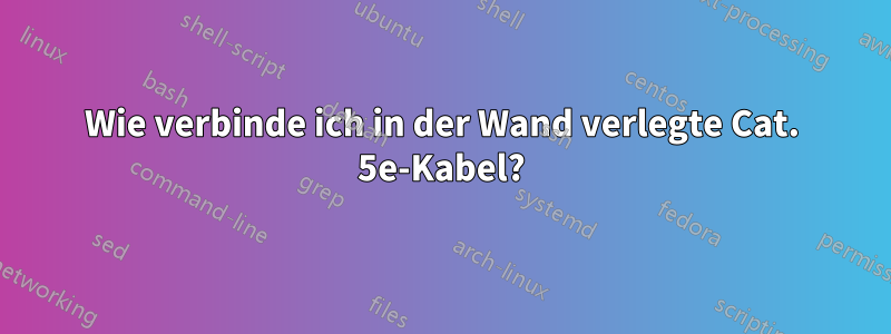 Wie verbinde ich in der Wand verlegte Cat. 5e-Kabel?