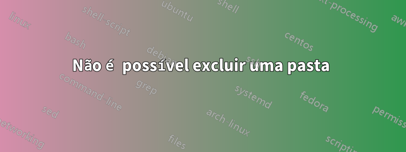 Não é possível excluir uma pasta