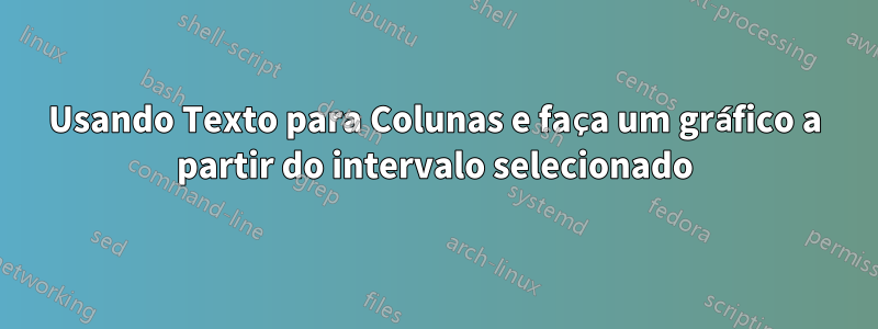 Usando Texto para Colunas e faça um gráfico a partir do intervalo selecionado