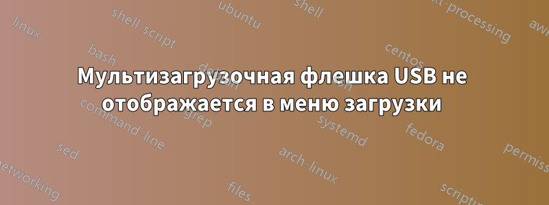 Мультизагрузочная флешка USB не отображается в меню загрузки