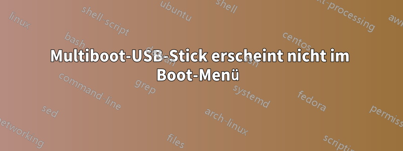 Multiboot-USB-Stick erscheint nicht im Boot-Menü