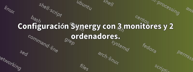Configuración Synergy con 3 monitores y 2 ordenadores.
