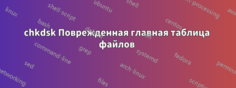 chkdsk Поврежденная главная таблица файлов