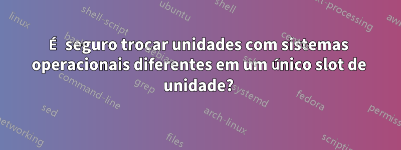 É seguro trocar unidades com sistemas operacionais diferentes em um único slot de unidade?