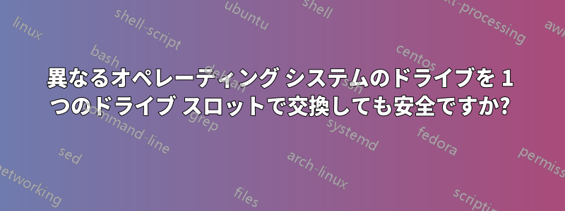 異なるオペレーティング システムのドライブを 1 つのドライブ スロットで交換しても安全ですか?