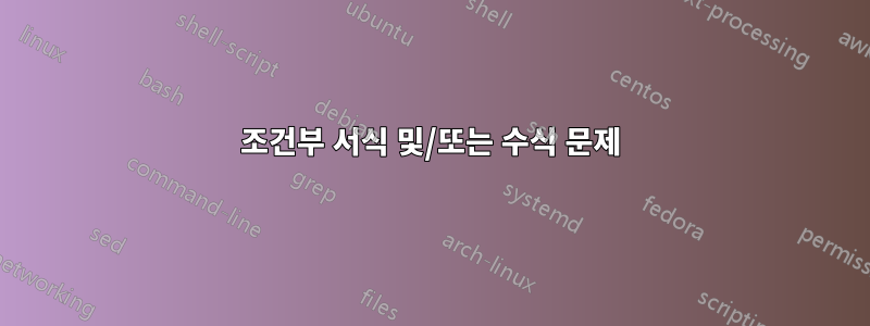 조건부 서식 및/또는 수식 문제