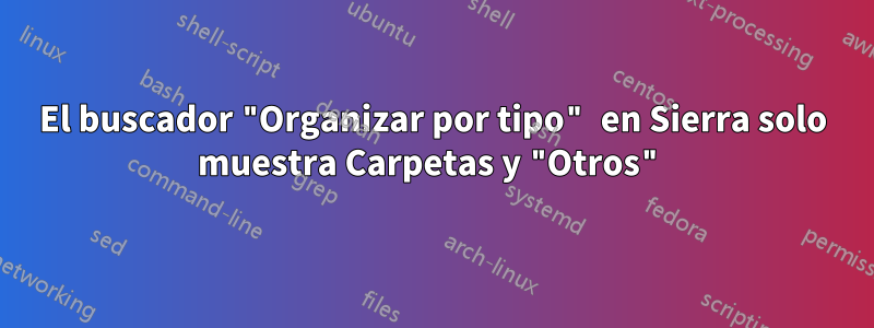 El buscador "Organizar por tipo" en Sierra solo muestra Carpetas y "Otros"