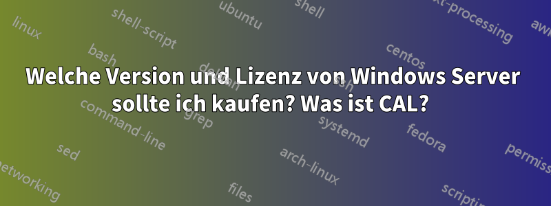 Welche Version und Lizenz von Windows Server sollte ich kaufen? Was ist CAL? 