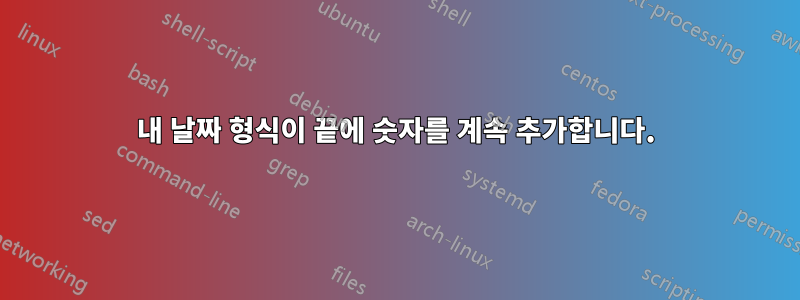 내 날짜 형식이 끝에 숫자를 계속 추가합니다.
