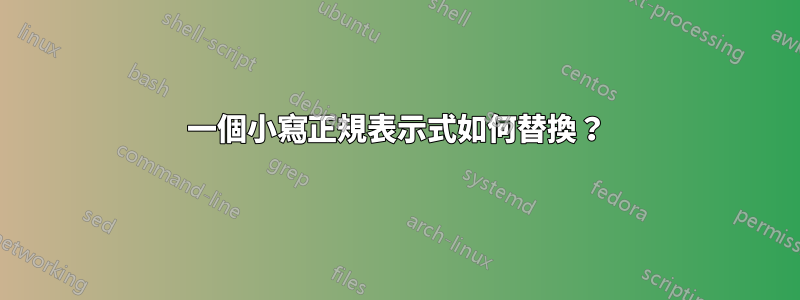 一個小寫正規表示式如何替換？