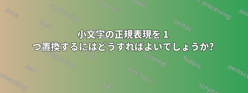 小文字の正規表現を 1 つ置換するにはどうすればよいでしょうか?