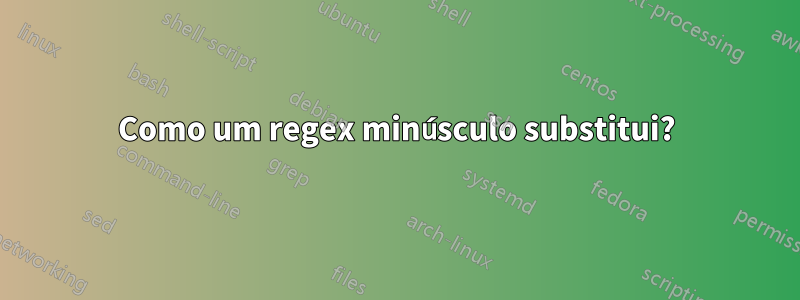 Como um regex minúsculo substitui?