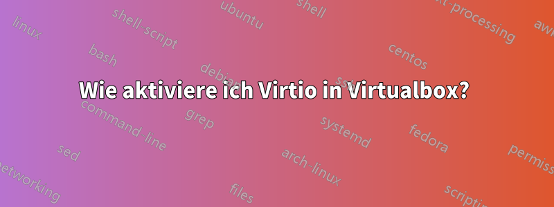 Wie aktiviere ich Virtio in Virtualbox?