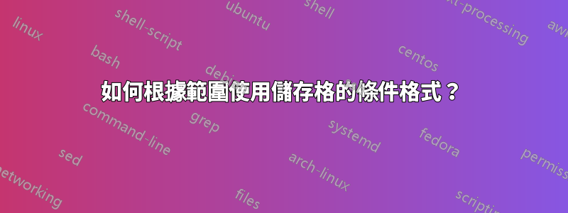 如何根據範圍使用儲存格的條件格式？
