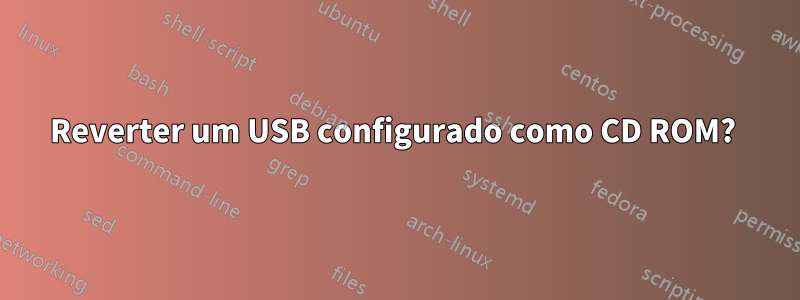 Reverter um USB configurado como CD ROM? 