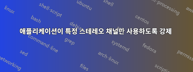 애플리케이션이 특정 스테레오 채널만 사용하도록 강제