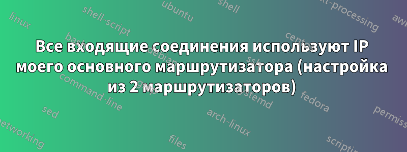 Все входящие соединения используют IP моего основного маршрутизатора (настройка из 2 маршрутизаторов)
