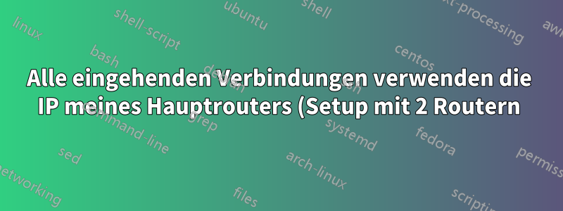 Alle eingehenden Verbindungen verwenden die IP meines Hauptrouters (Setup mit 2 Routern)