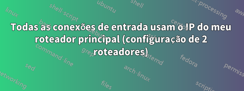 Todas as conexões de entrada usam o IP do meu roteador principal (configuração de 2 roteadores)