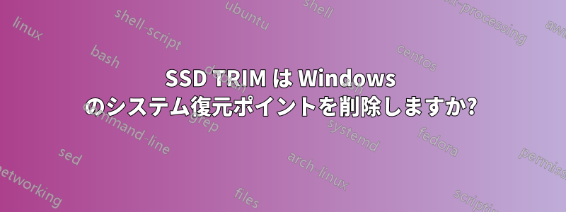 SSD TRIM は Windows のシステム復元ポイントを削除しますか?