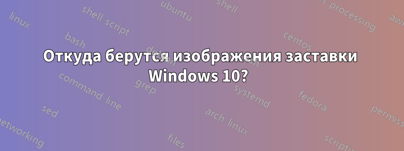 Откуда берутся изображения заставки Windows 10? 