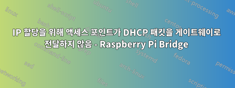 IP 할당을 위해 액세스 포인트가 DHCP 패킷을 게이트웨이로 전달하지 않음 - Raspberry Pi Bridge