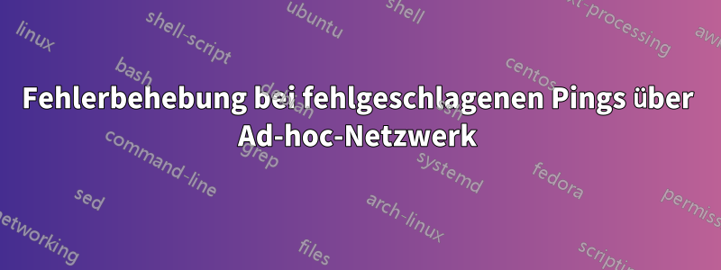 Fehlerbehebung bei fehlgeschlagenen Pings über Ad-hoc-Netzwerk
