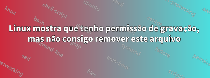 Linux mostra que tenho permissão de gravação, mas não consigo remover este arquivo