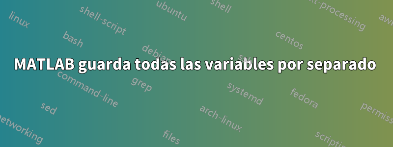 MATLAB guarda todas las variables por separado