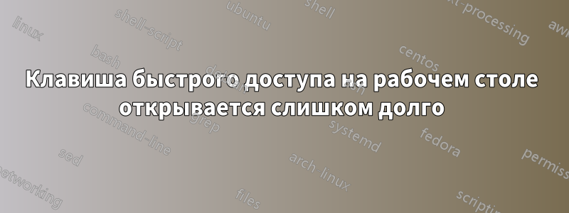 Клавиша быстрого доступа на рабочем столе открывается слишком долго