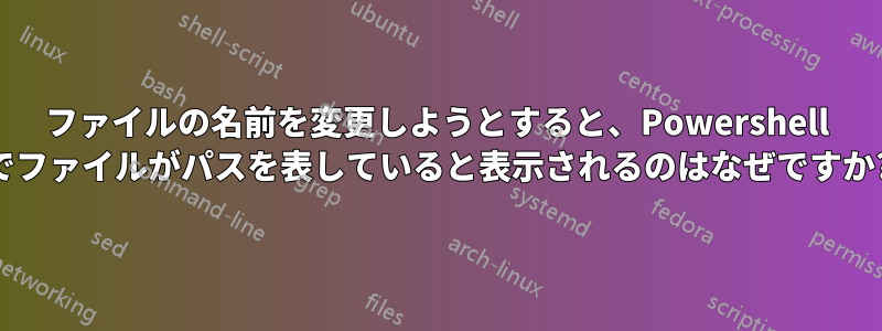 ファイルの名前を変更しようとすると、Powershell でファイルがパスを表していると表示されるのはなぜですか?