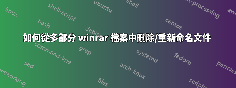 如何從多部分 winrar 檔案中刪除/重新命名文件