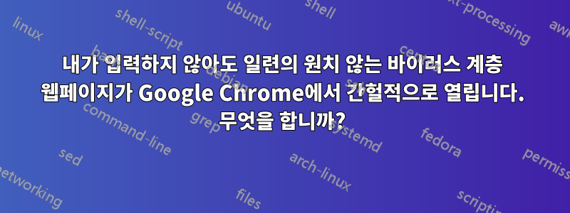 내가 입력하지 않아도 일련의 원치 않는 바이러스 계층 웹페이지가 Google Chrome에서 간헐적으로 열립니다. 무엇을 합니까?