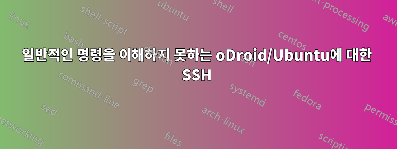 일반적인 명령을 이해하지 못하는 oDroid/Ubuntu에 대한 SSH