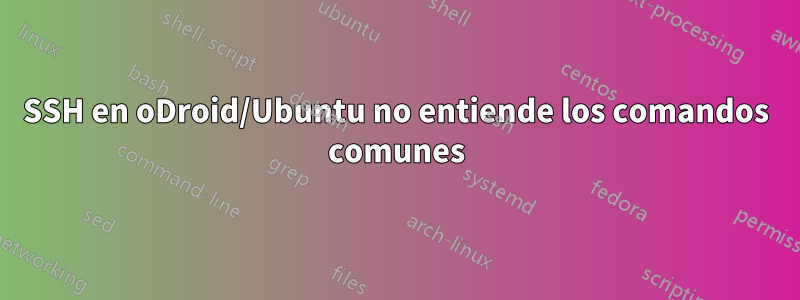 SSH en oDroid/Ubuntu no entiende los comandos comunes