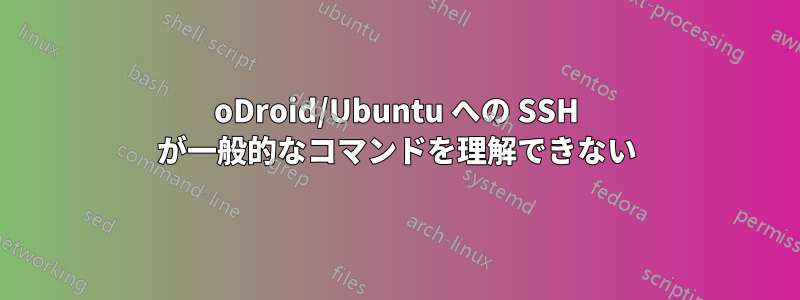 oDroid/Ubuntu への SSH が一般的なコマンドを理解できない