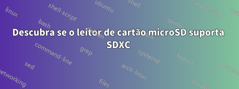 Descubra se o leitor de cartão microSD suporta SDXC