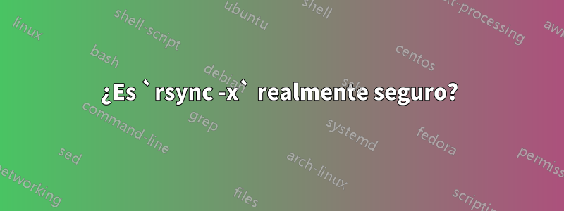 ¿Es `rsync -x` realmente seguro?