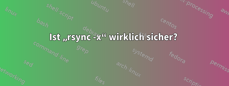 Ist „rsync -x“ wirklich sicher?