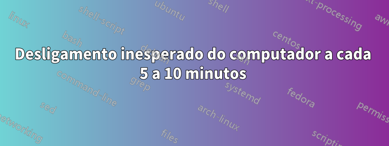 Desligamento inesperado do computador a cada 5 a 10 minutos