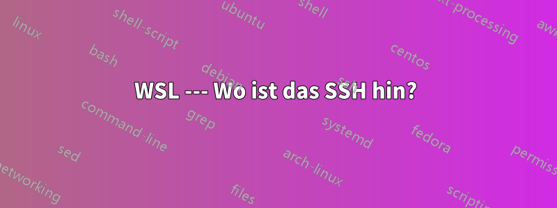 WSL --- Wo ist das SSH hin?