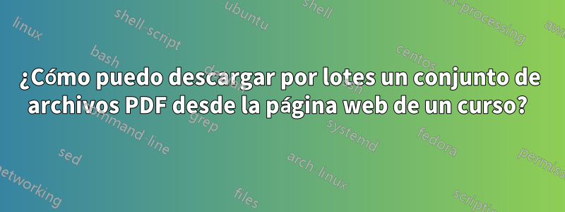 ¿Cómo puedo descargar por lotes un conjunto de archivos PDF desde la página web de un curso? 