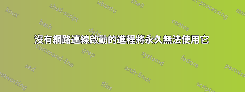 沒有網路連線啟動的進程將永久無法使用它