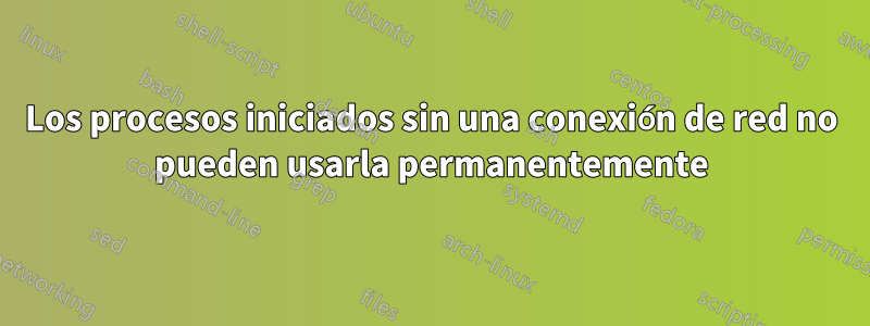 Los procesos iniciados sin una conexión de red no pueden usarla permanentemente