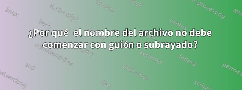 ¿Por qué el nombre del archivo no debe comenzar con guión o subrayado?