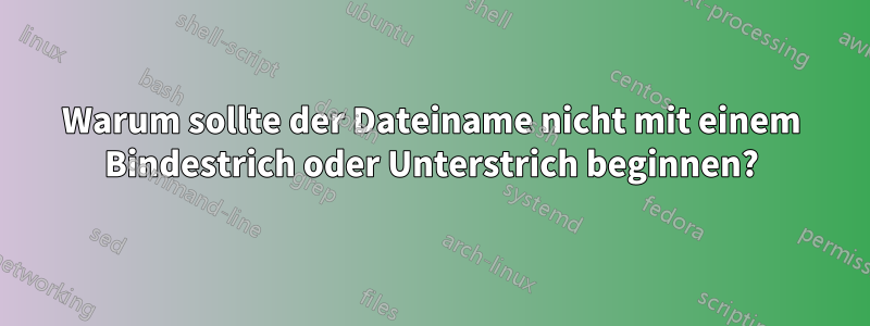 Warum sollte der Dateiname nicht mit einem Bindestrich oder Unterstrich beginnen?