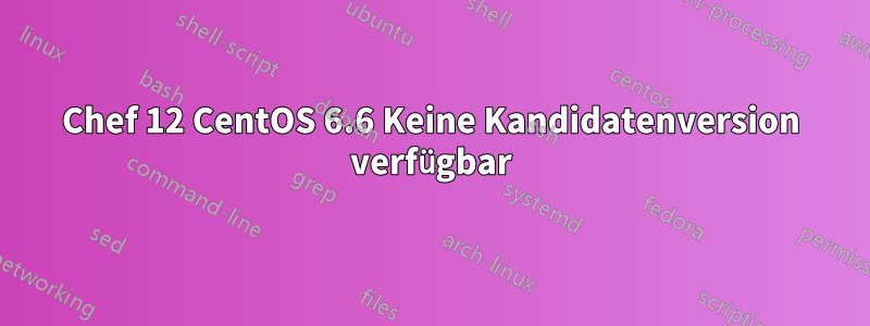 Chef 12 CentOS 6.6 Keine Kandidatenversion verfügbar